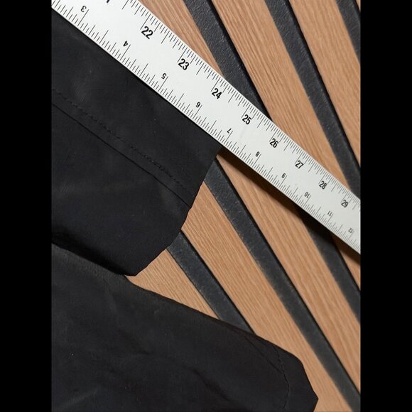 Betsey Johnson Trench Coat Small Black Double-Breasted Belted Stretch Hooded - Picture 4 of 7